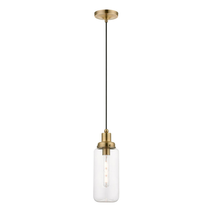 1 Light Antique Brass Mini Pendant by Livex Lighting
