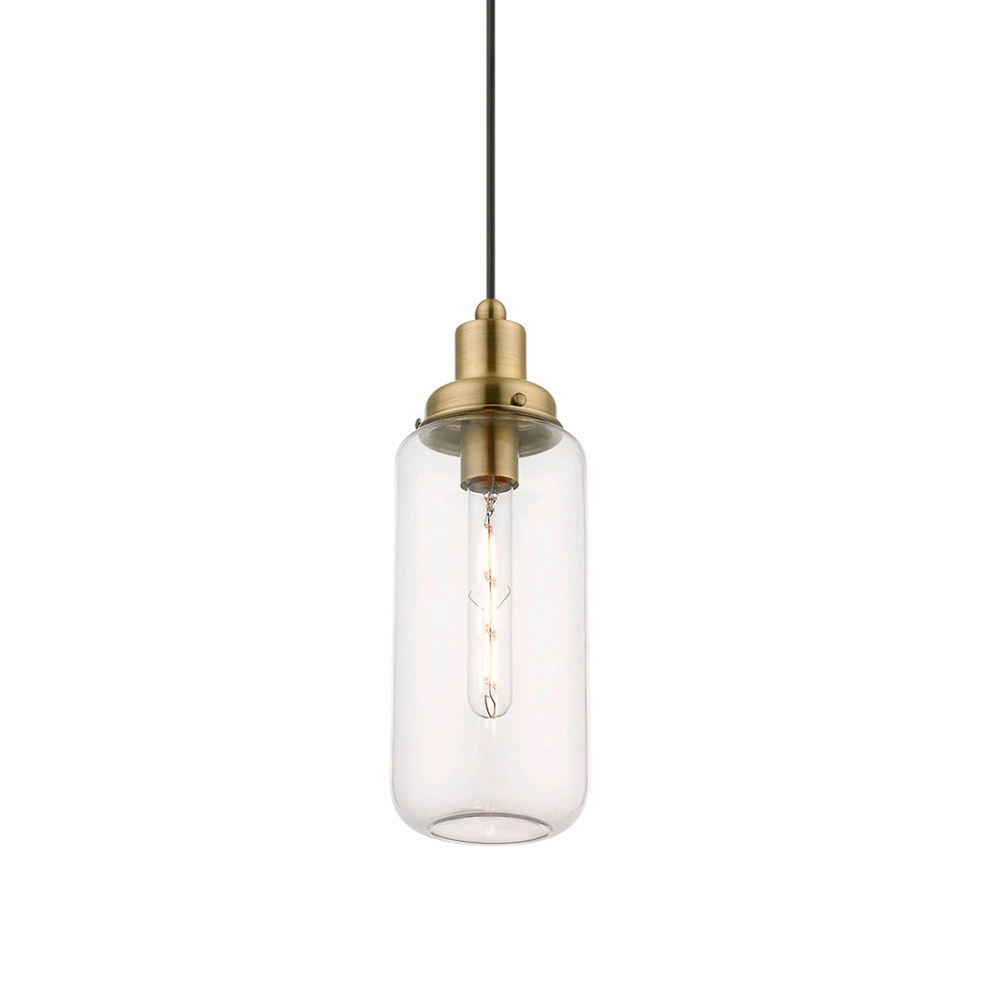 1 Light Antique Brass Mini Pendant