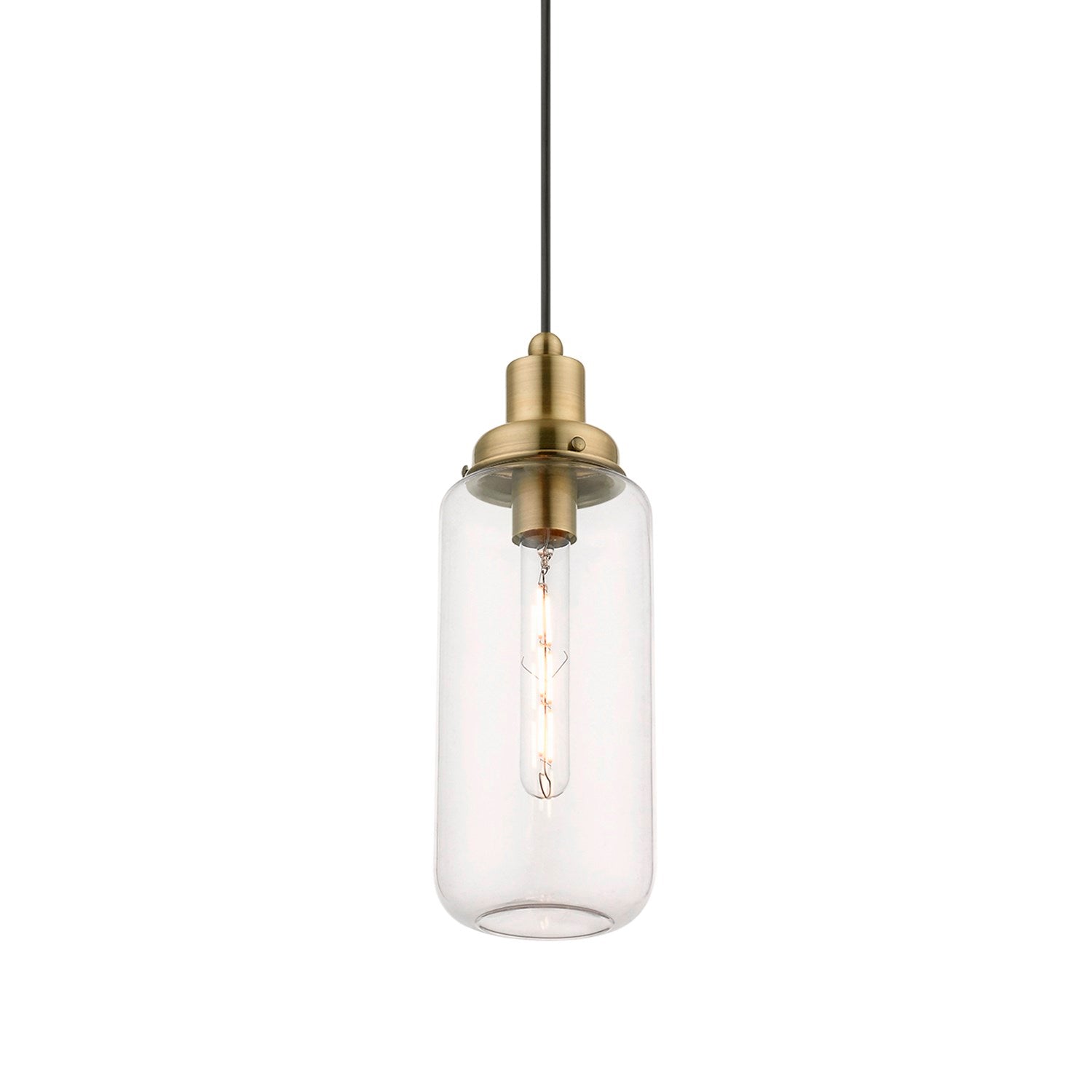 1 Light Antique Brass Mini Pendant