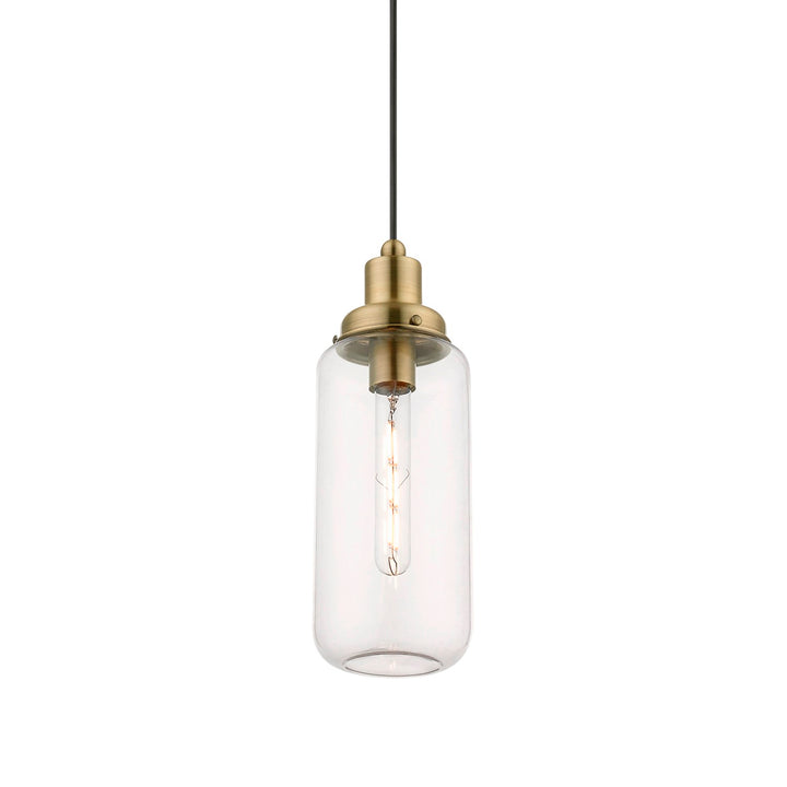 1 Light Antique Brass Mini Pendant