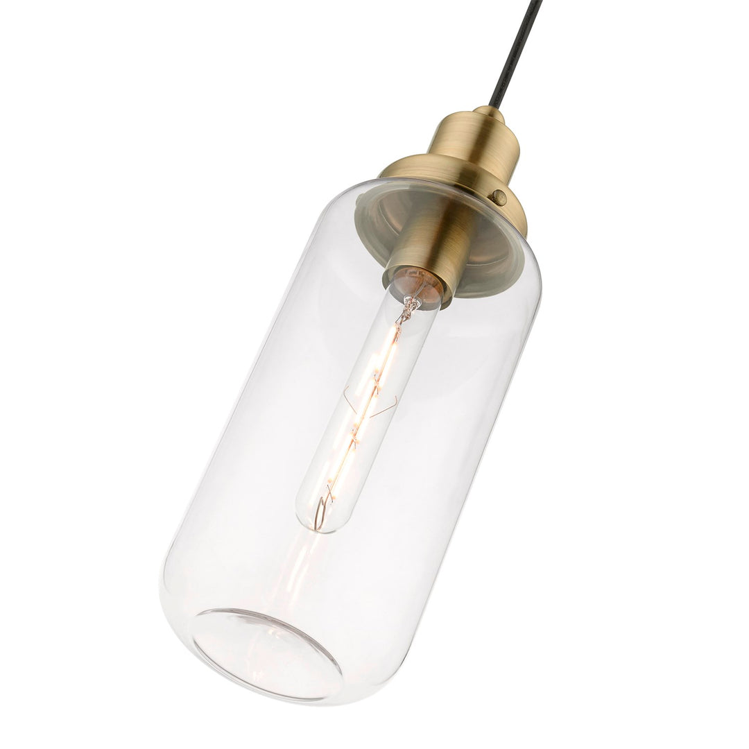 1 Light Antique Brass Mini Pendant