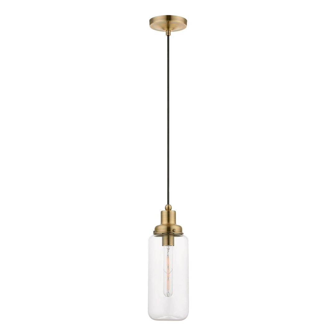 1 Light Antique Brass Mini Pendant