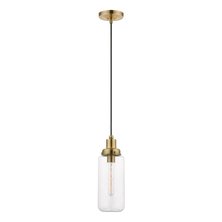 1 Light Antique Brass Mini Pendant
