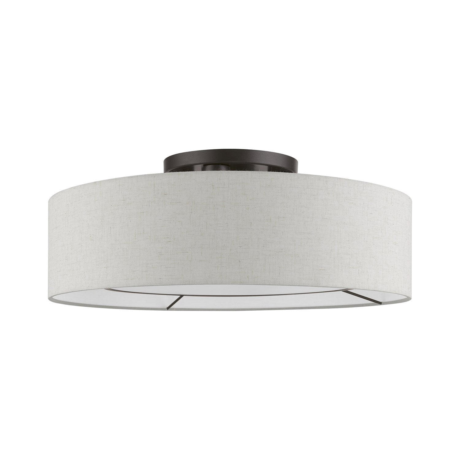 4 Light Brushed Nickel With Shiny White Accents Semi-Flush