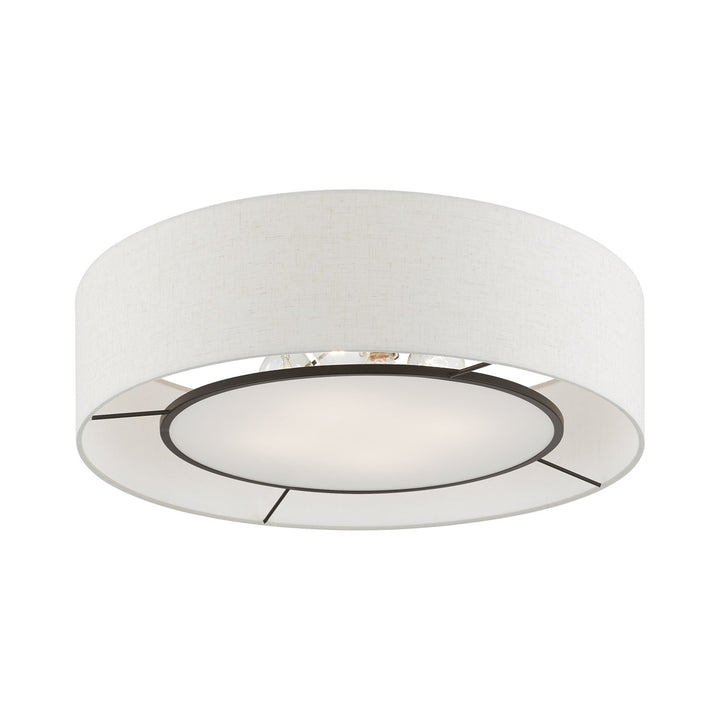 4 Light Brushed Nickel With Shiny White Accents Semi-Flush