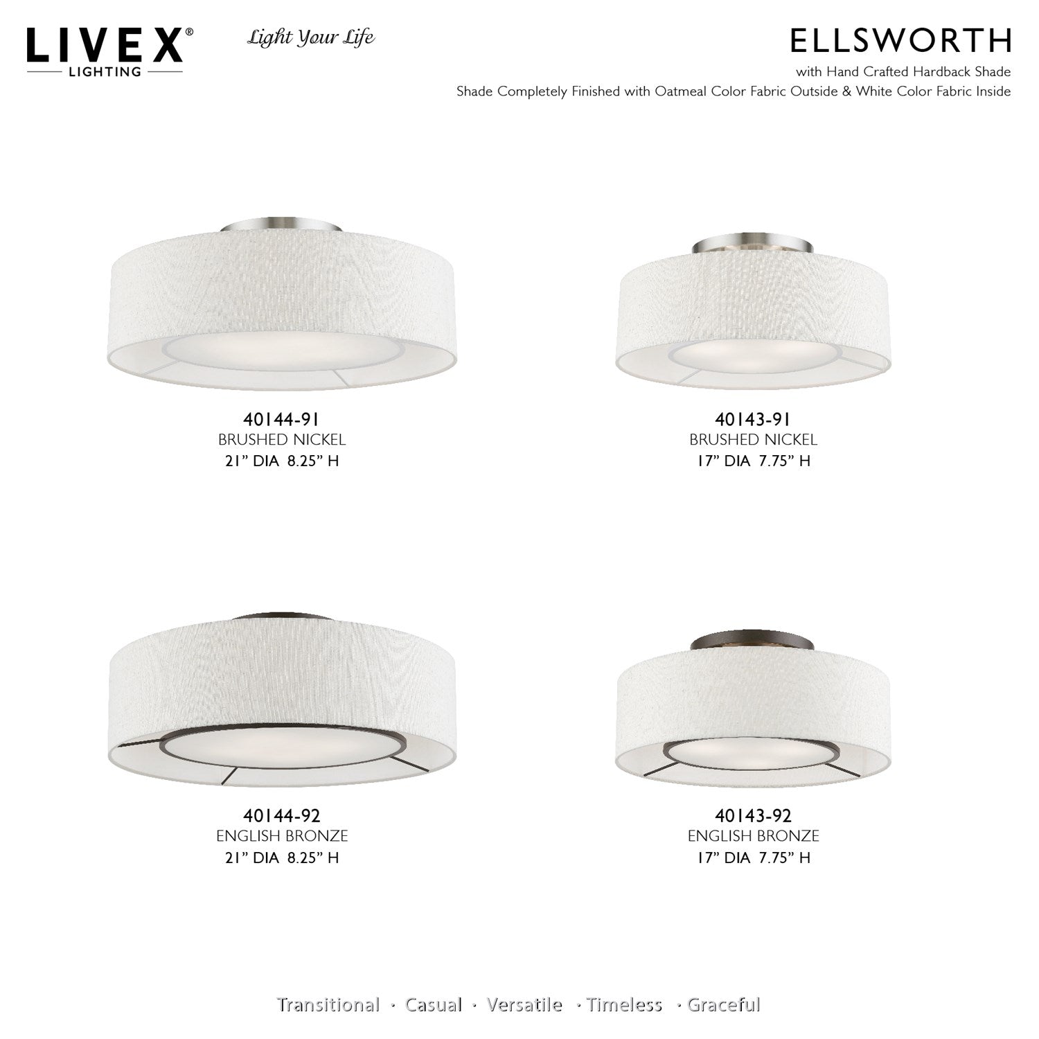 4 Light English Bronze Semi-Flush