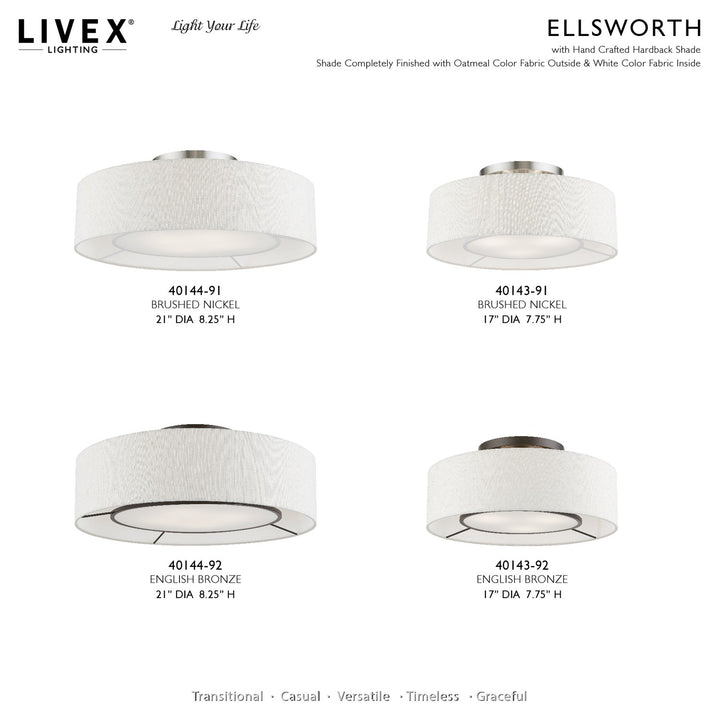 4 Light English Bronze Semi-Flush