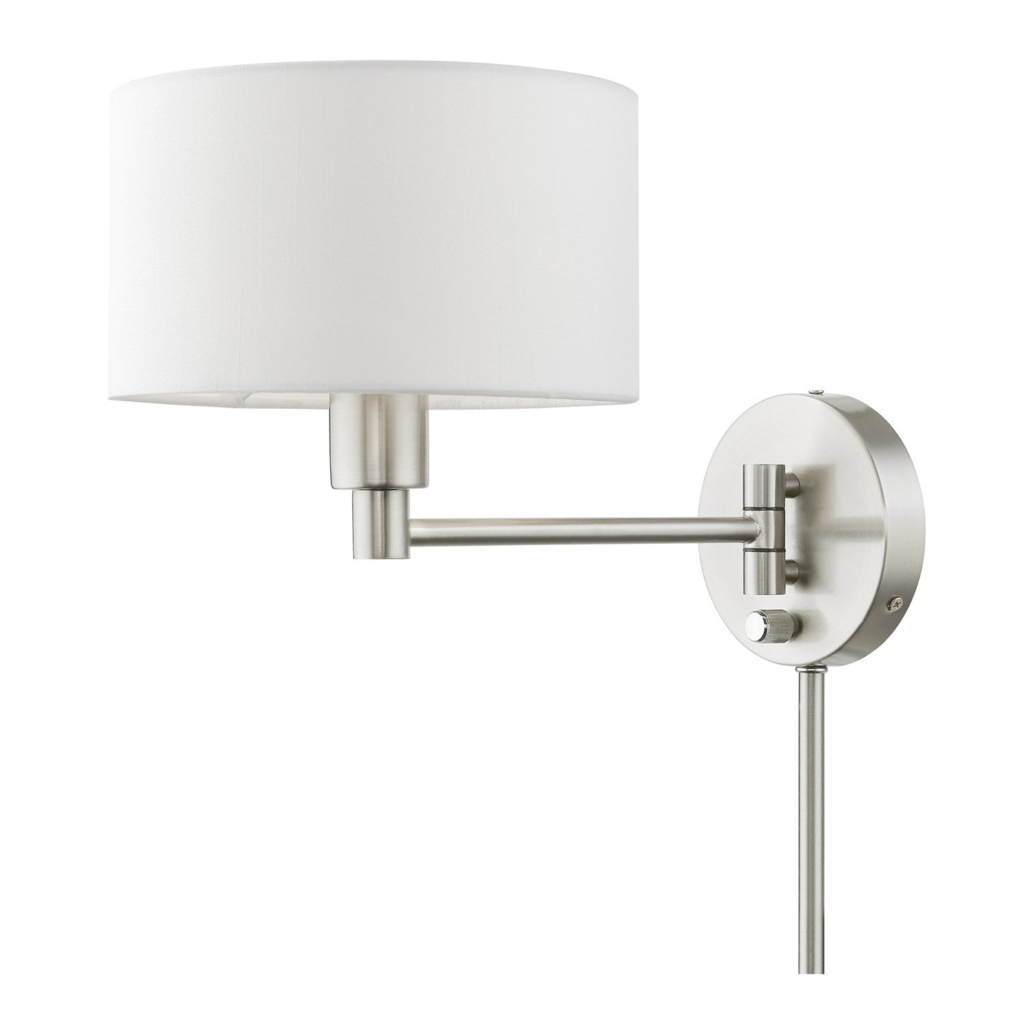 1 Light Brushed Nickel Swing Arm Wall Lamp by Livex Lighting