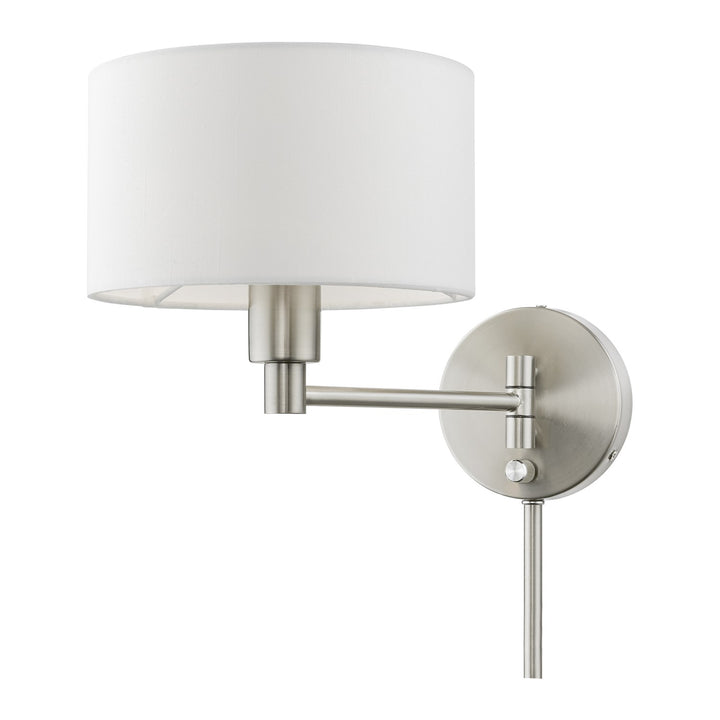 1 Light Brushed Nickel Swing Arm Wall Lamp