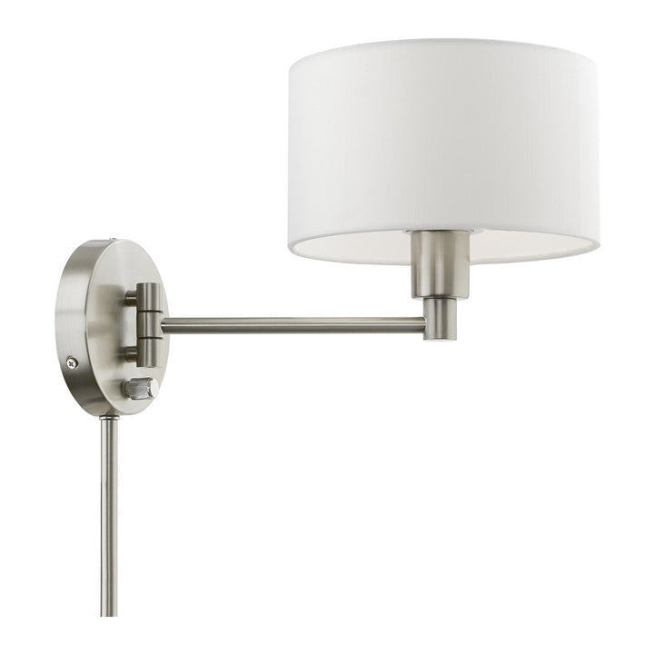 1 Light Brushed Nickel Swing Arm Wall Lamp