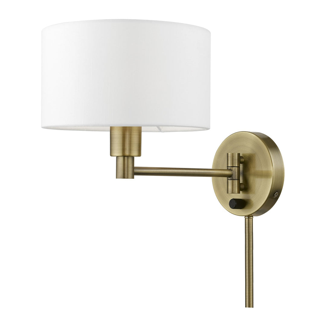 1 Light Antique Brass Swing Arm Wall Lamp by Livex Lighting