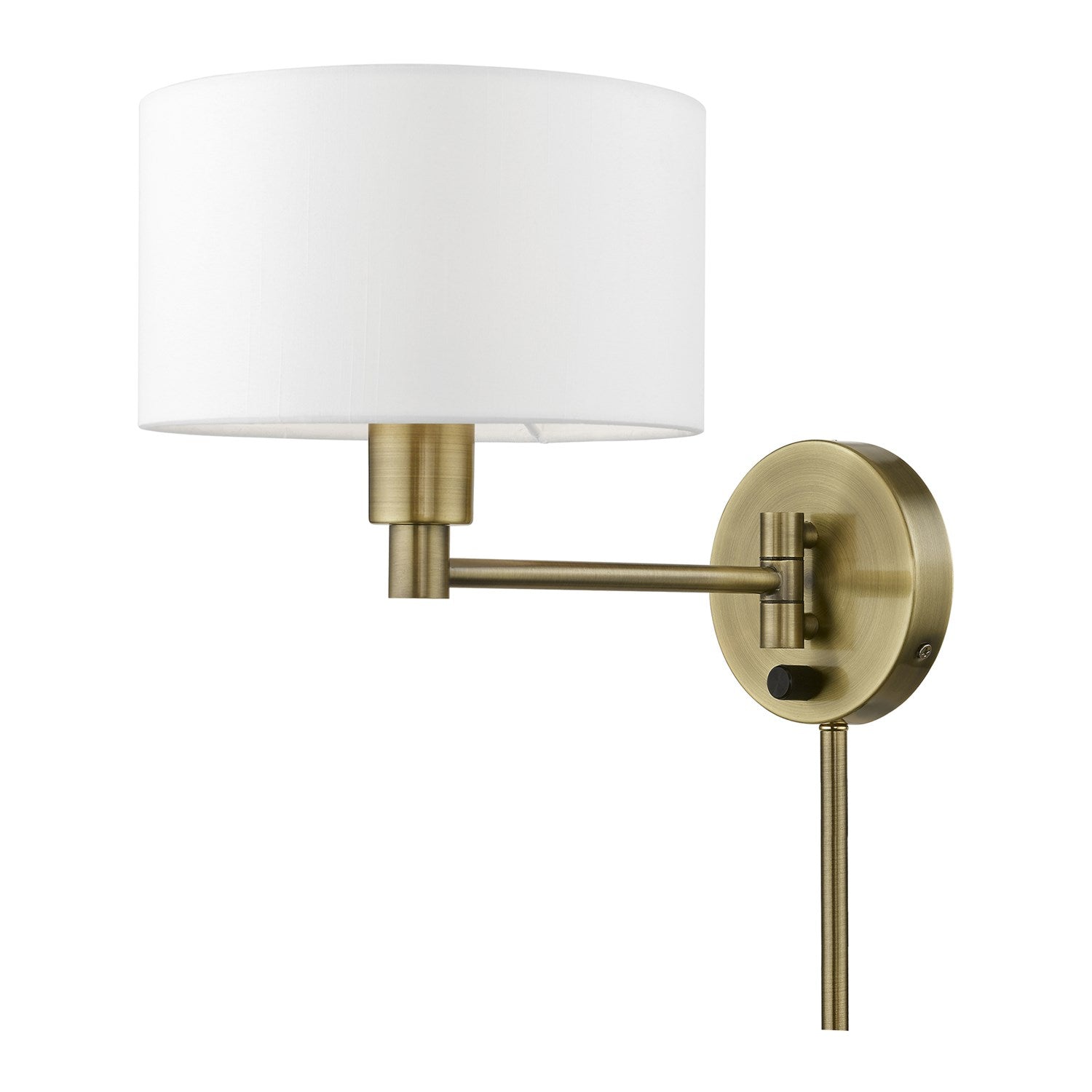 1 Light Antique Brass Swing Arm Wall Lamp by Livex Lighting