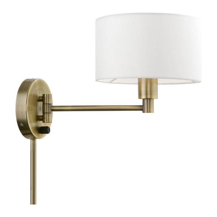 1 Light Antique Brass Swing Arm Wall Lamp