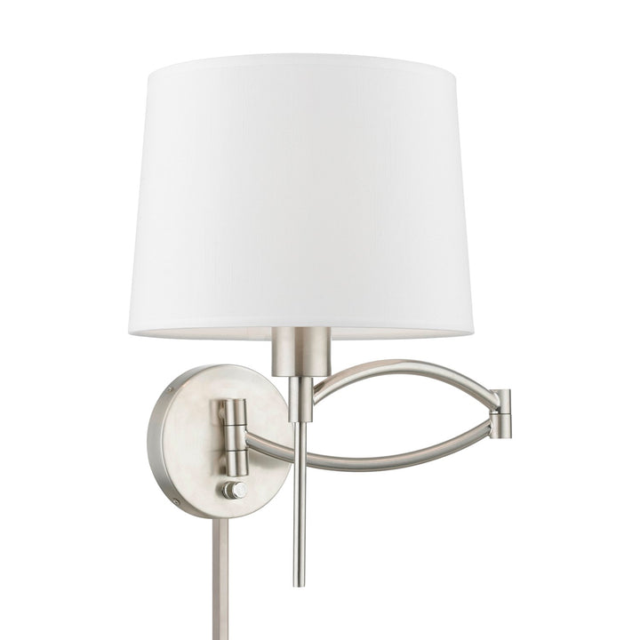 1 Light Brushed Nickel Swing Arm Wall Lamp by Livex Lighting