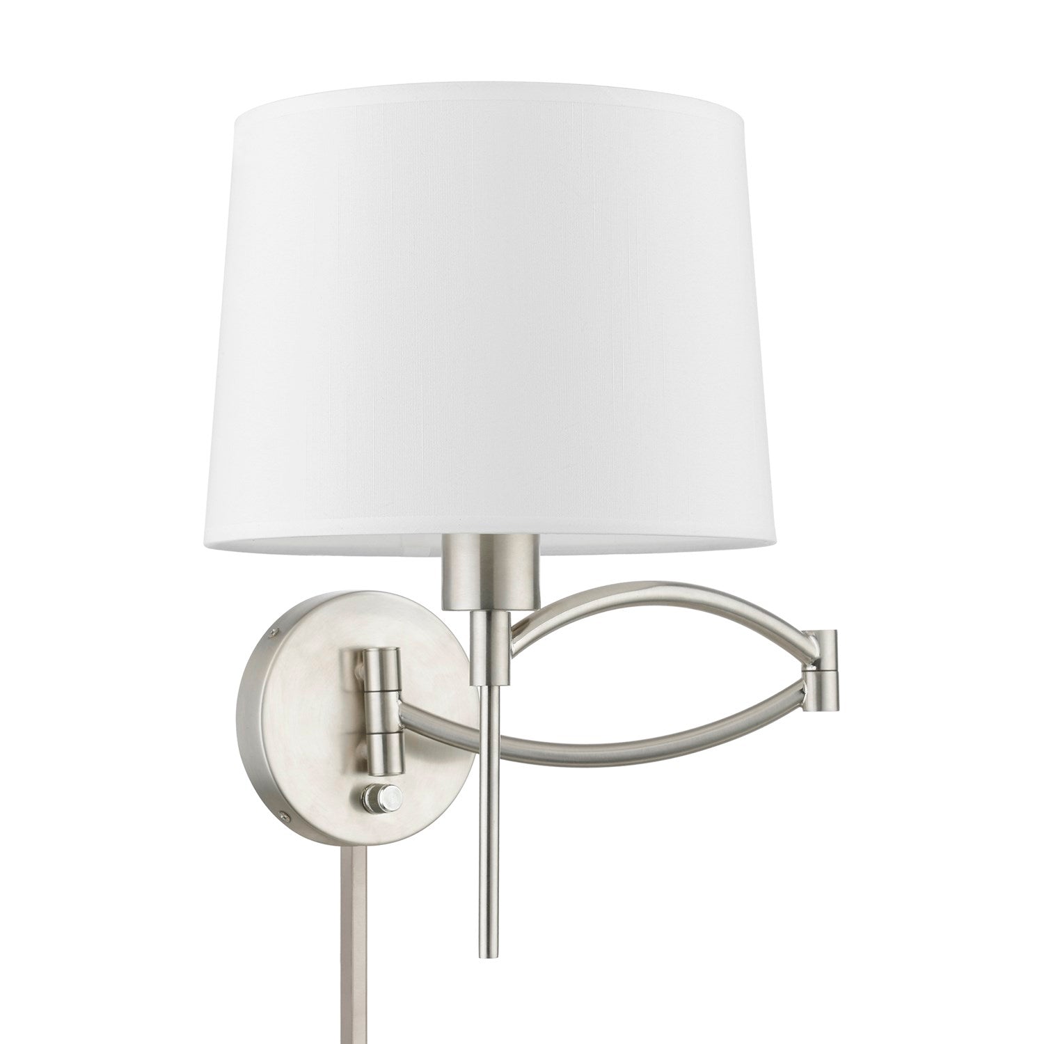 1 Light Brushed Nickel Swing Arm Wall Lamp