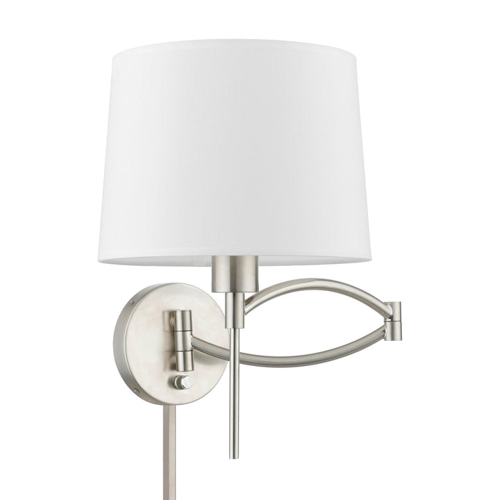 1 Light Brushed Nickel Swing Arm Wall Lamp