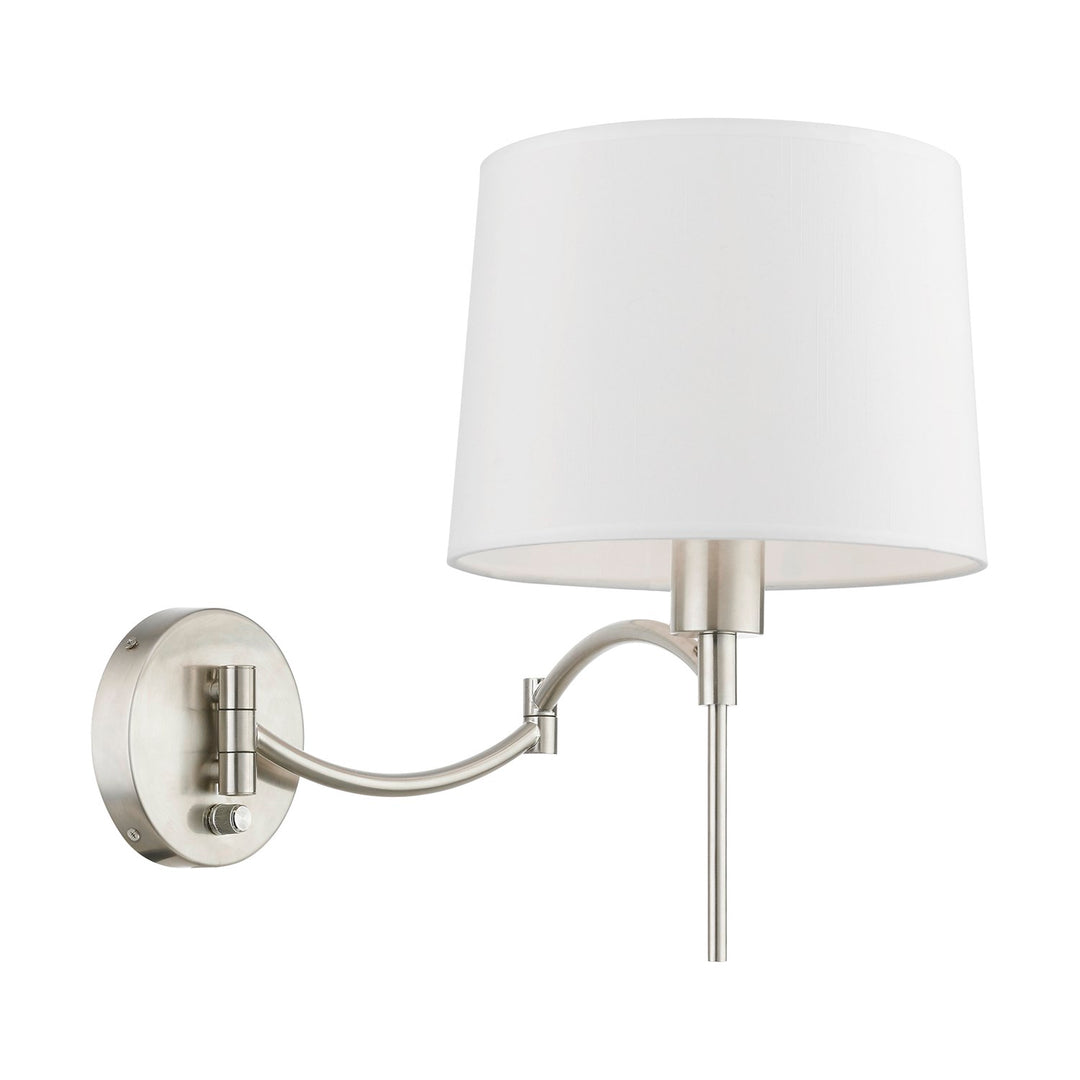 1 Light Brushed Nickel Swing Arm Wall Lamp