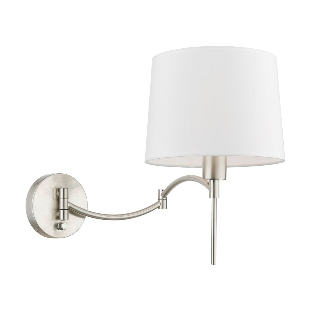 1 Light Brushed Nickel Swing Arm Wall Lamp