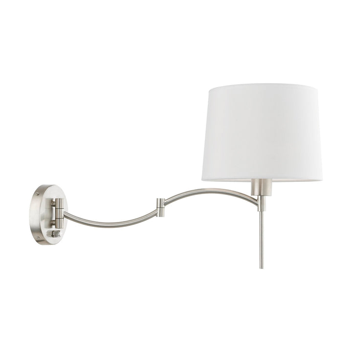 1 Light Brushed Nickel Swing Arm Wall Lamp