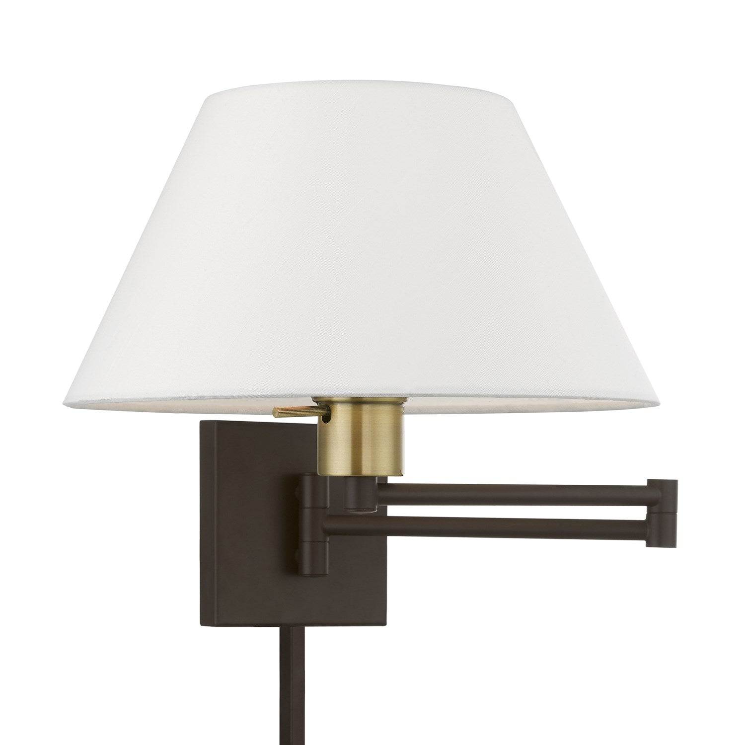 1 Light Bronze With Antique Brass Accent Swing Arm Wall Lamp by Livex Lighting