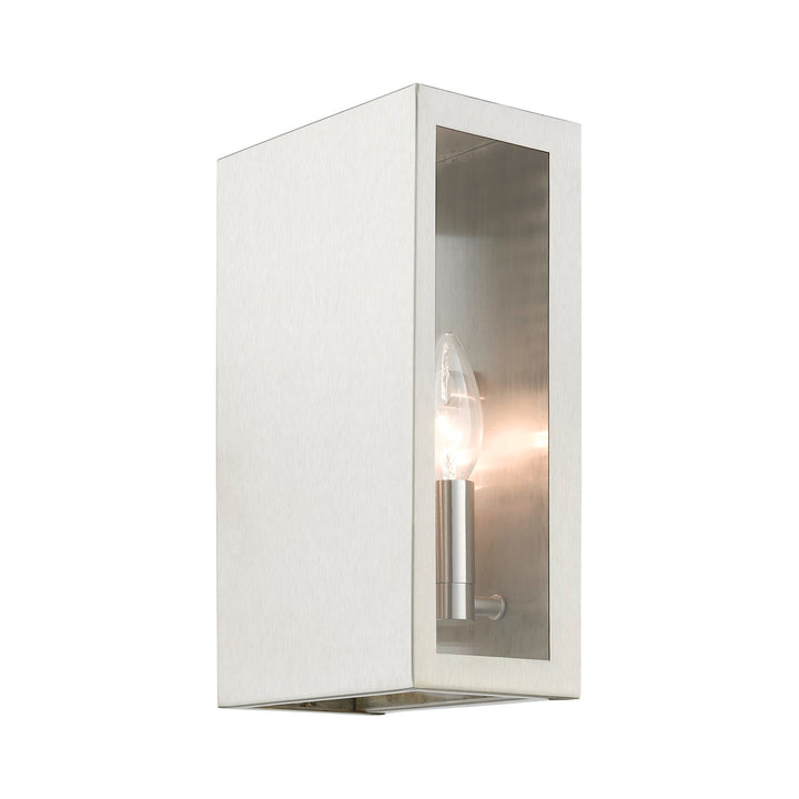 2 Light Brushed Nickel Outdoor Ada Medium Sconce by Livex Lighting