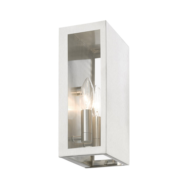 2 Light Brushed Nickel Outdoor Ada Medium Sconce