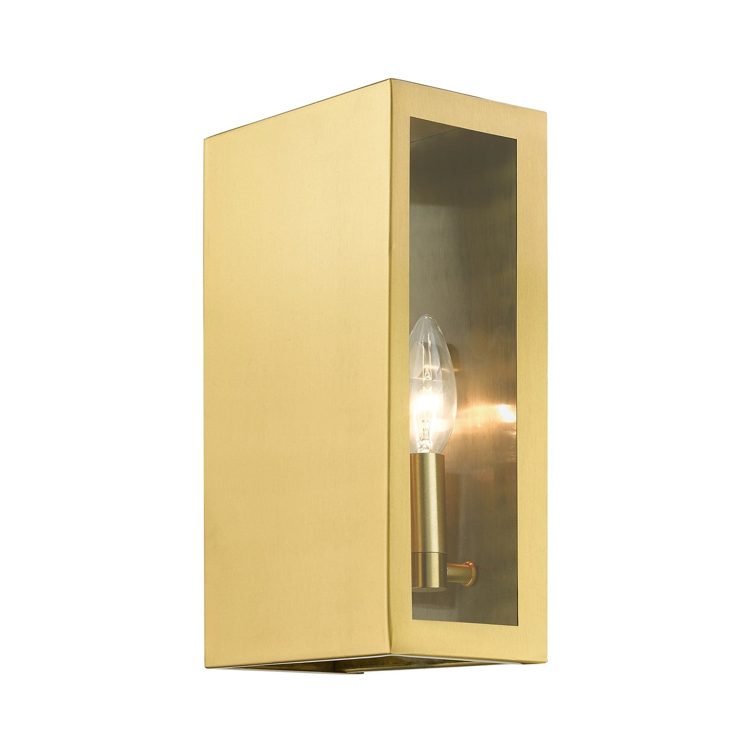 2 Light Satin Gold Outdoor Ada Medium Sconce by Livex Lighting