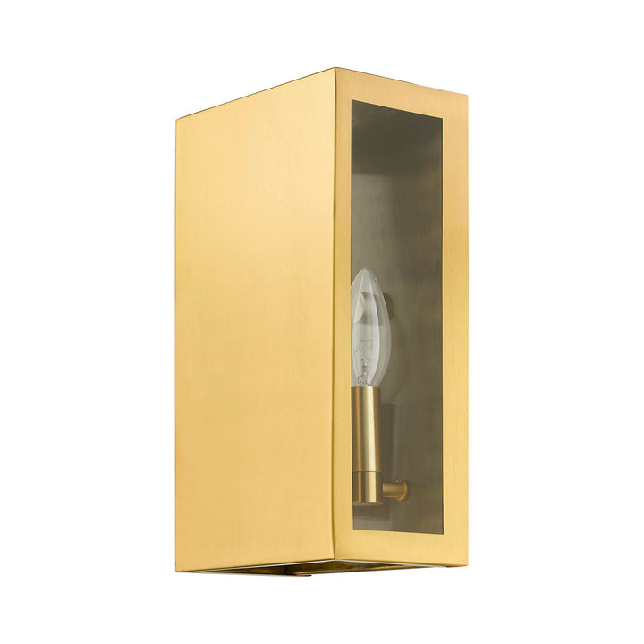 2 Light Satin Gold Outdoor Ada Medium Sconce