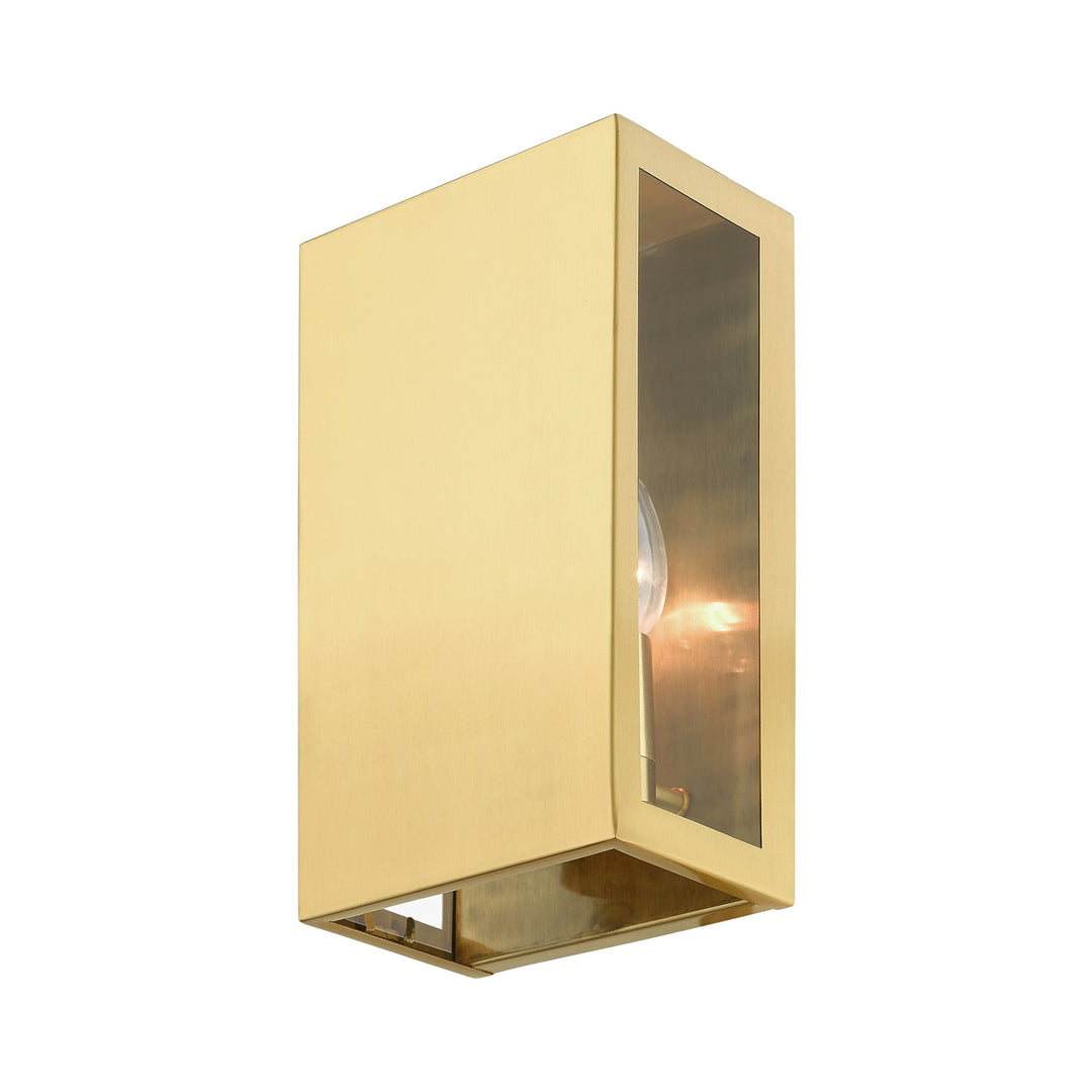 2 Light Satin Gold Outdoor Ada Medium Sconce