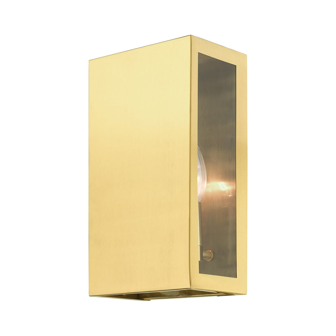 2 Light Satin Gold Outdoor Ada Medium Sconce