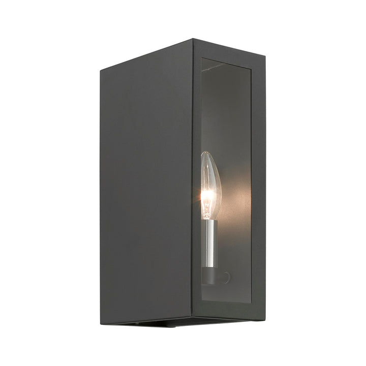 2 Light Textured Black With Brushed Nickel Candles Outdoor Ada Medium Sconce by Livex Lighting