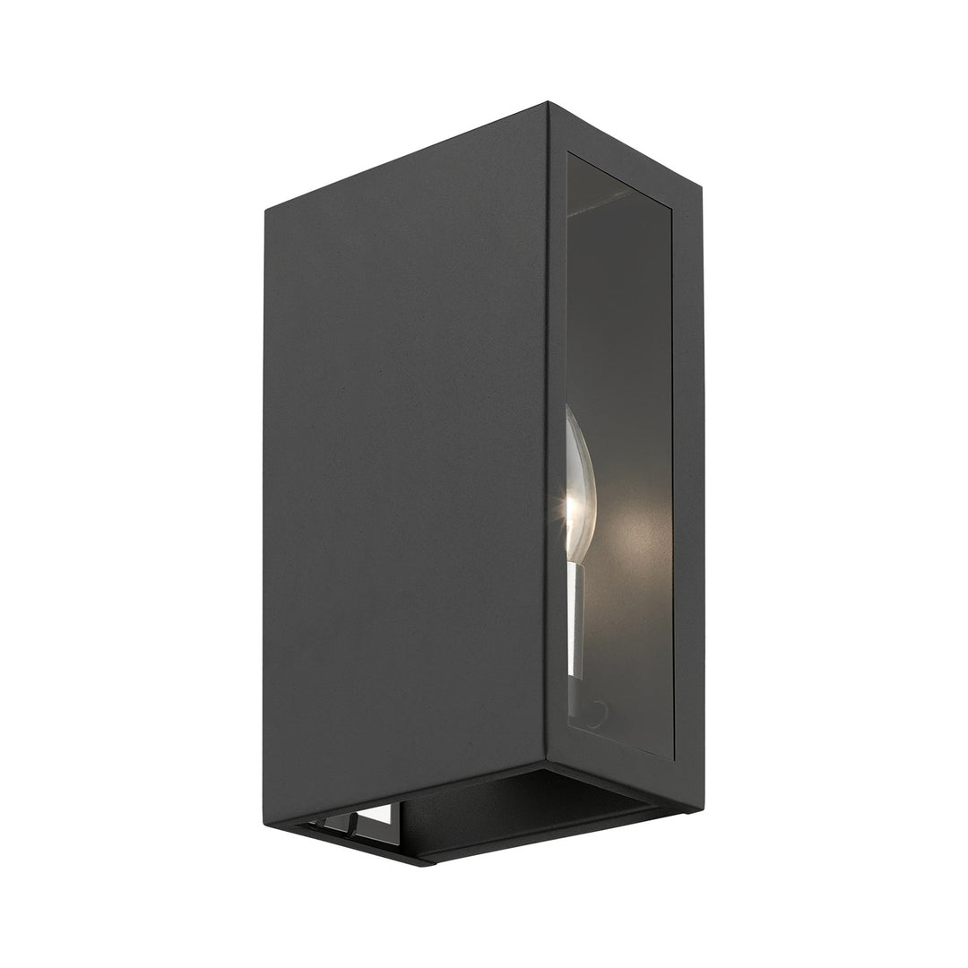 2 Light Textured Black With Brushed Nickel Candles Outdoor Ada Medium Sconce