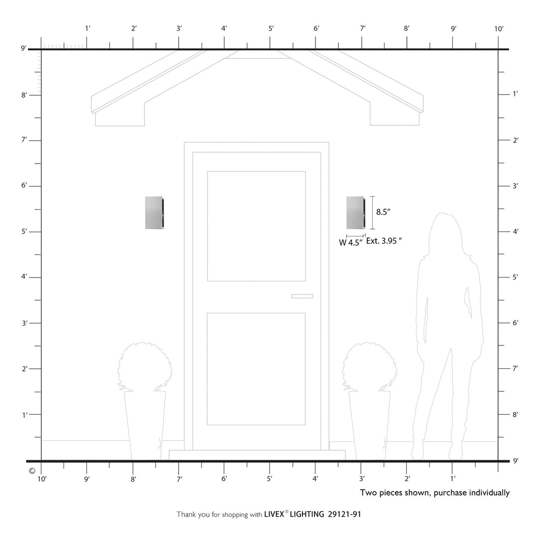 1 Light Brushed Nickel Outdoor Ada Small Sconce