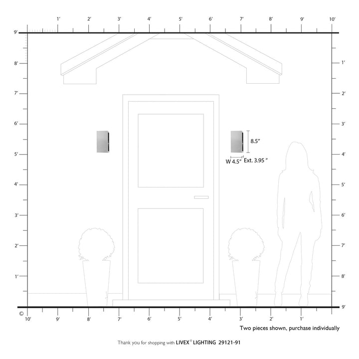 1 Light Brushed Nickel Outdoor Ada Small Sconce