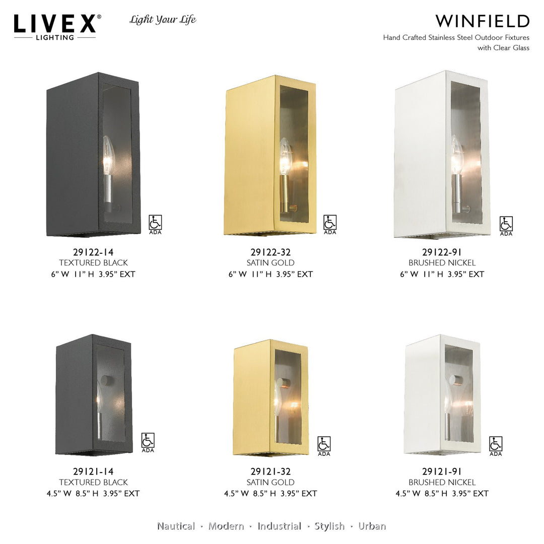 1 Light Brushed Nickel Outdoor Ada Small Sconce