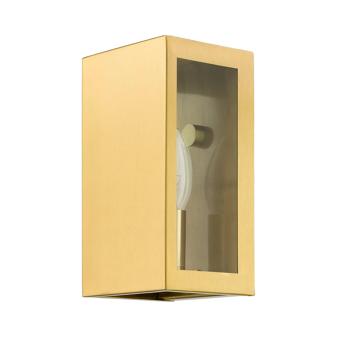1 Light Satin Gold Outdoor Ada Small Sconce