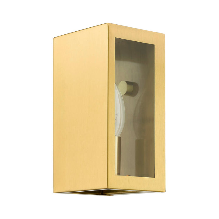 1 Light Satin Gold Outdoor Ada Small Sconce