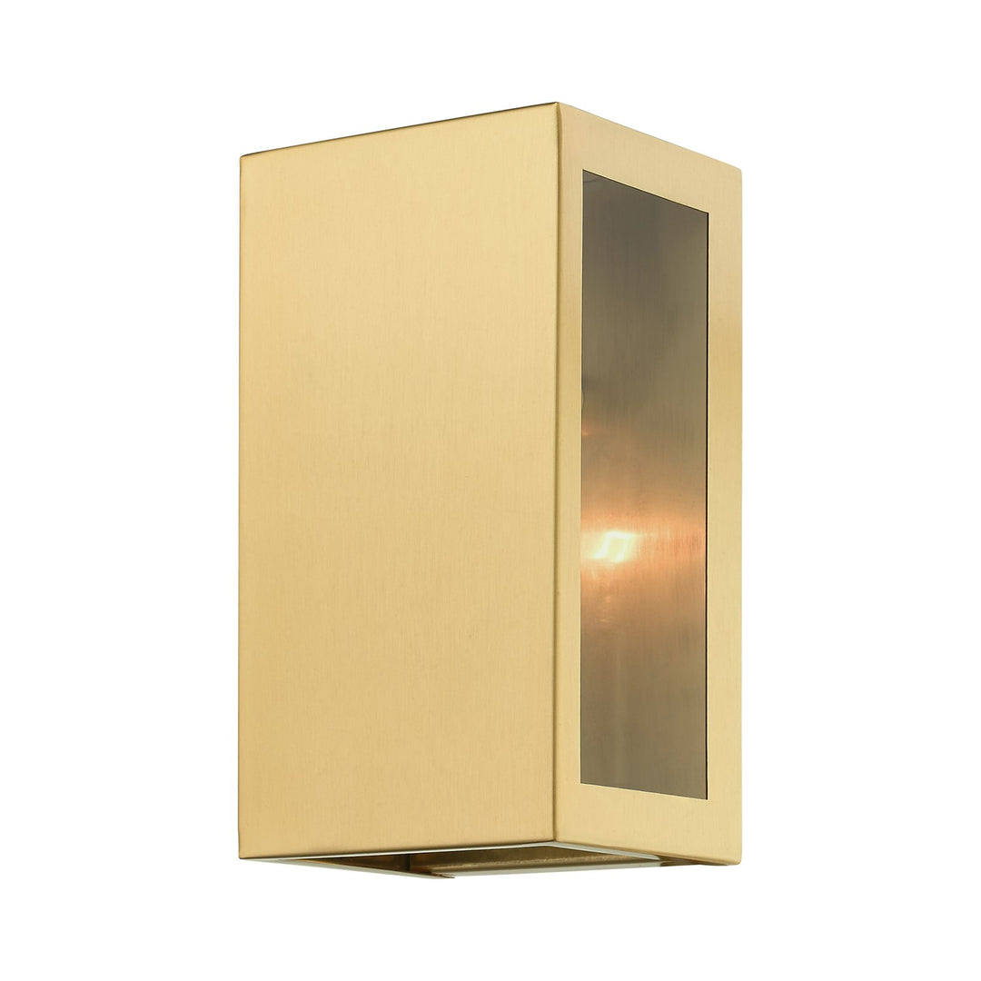 1 Light Satin Gold Outdoor Ada Small Sconce