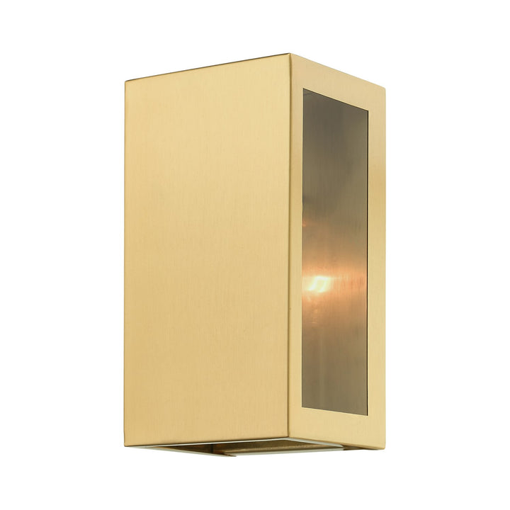 1 Light Satin Gold Outdoor Ada Small Sconce