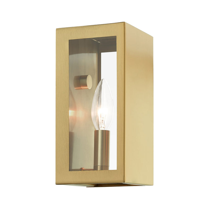 1 Light Satin Gold Outdoor Ada Small Sconce