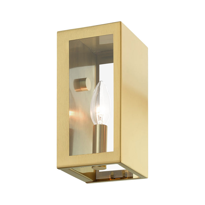 1 Light Satin Gold Outdoor Ada Small Sconce