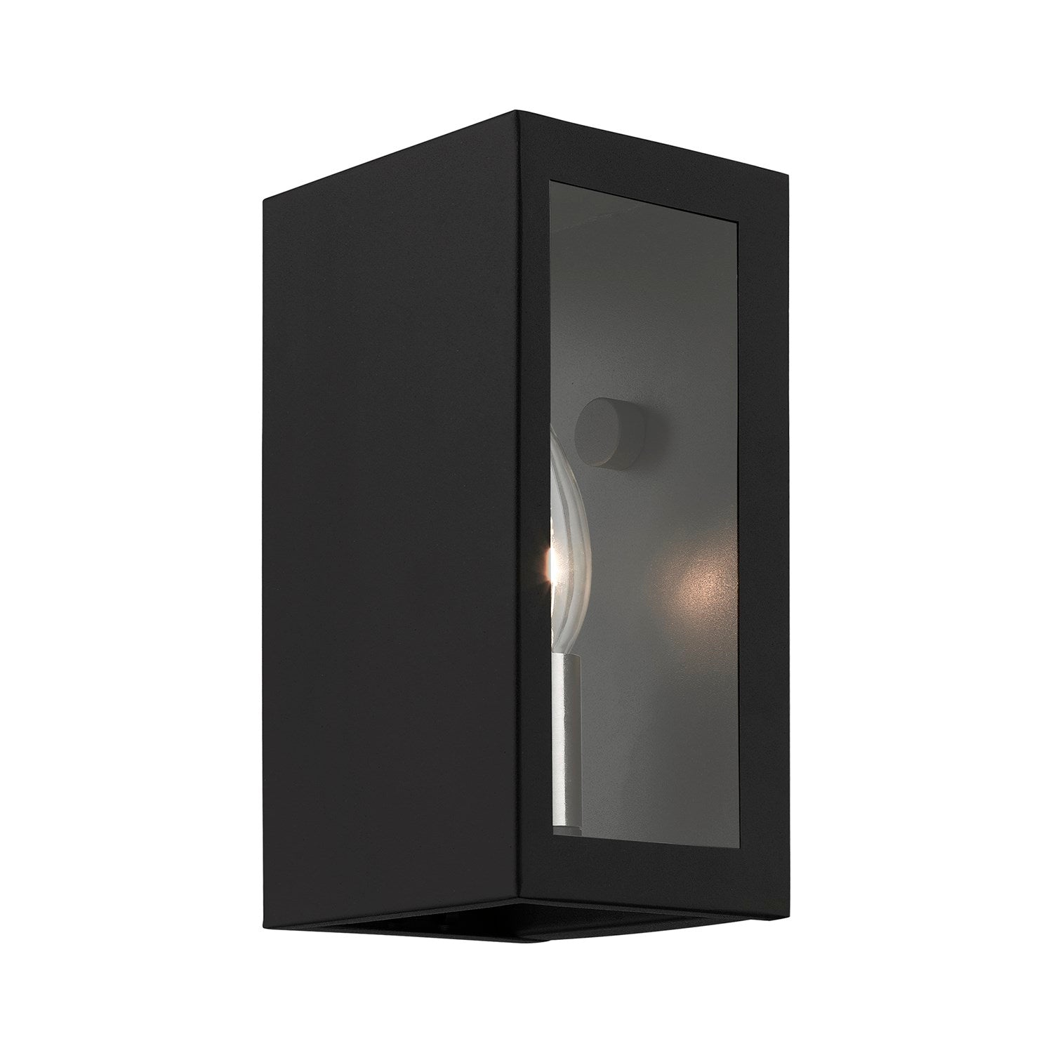 1 Light Textured Black With Brushed Nickel Candles Outdoor Ada Small Sconce by Livex Lighting