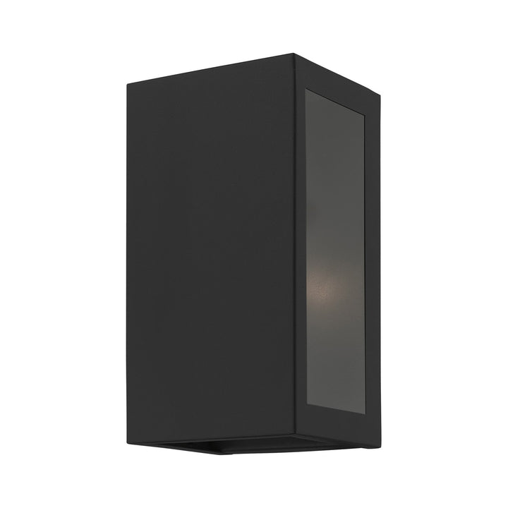 1 Light Textured Black With Brushed Nickel Candles Outdoor Ada Small Sconce