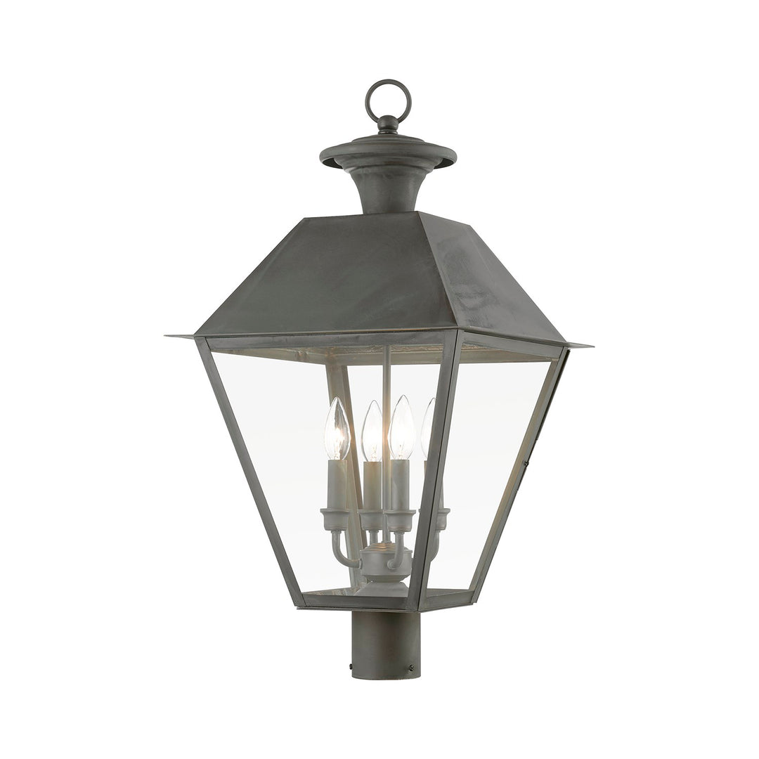 4 Light Charcoal Outdoor Extra Large Post Top Lantern by Livex Lighting