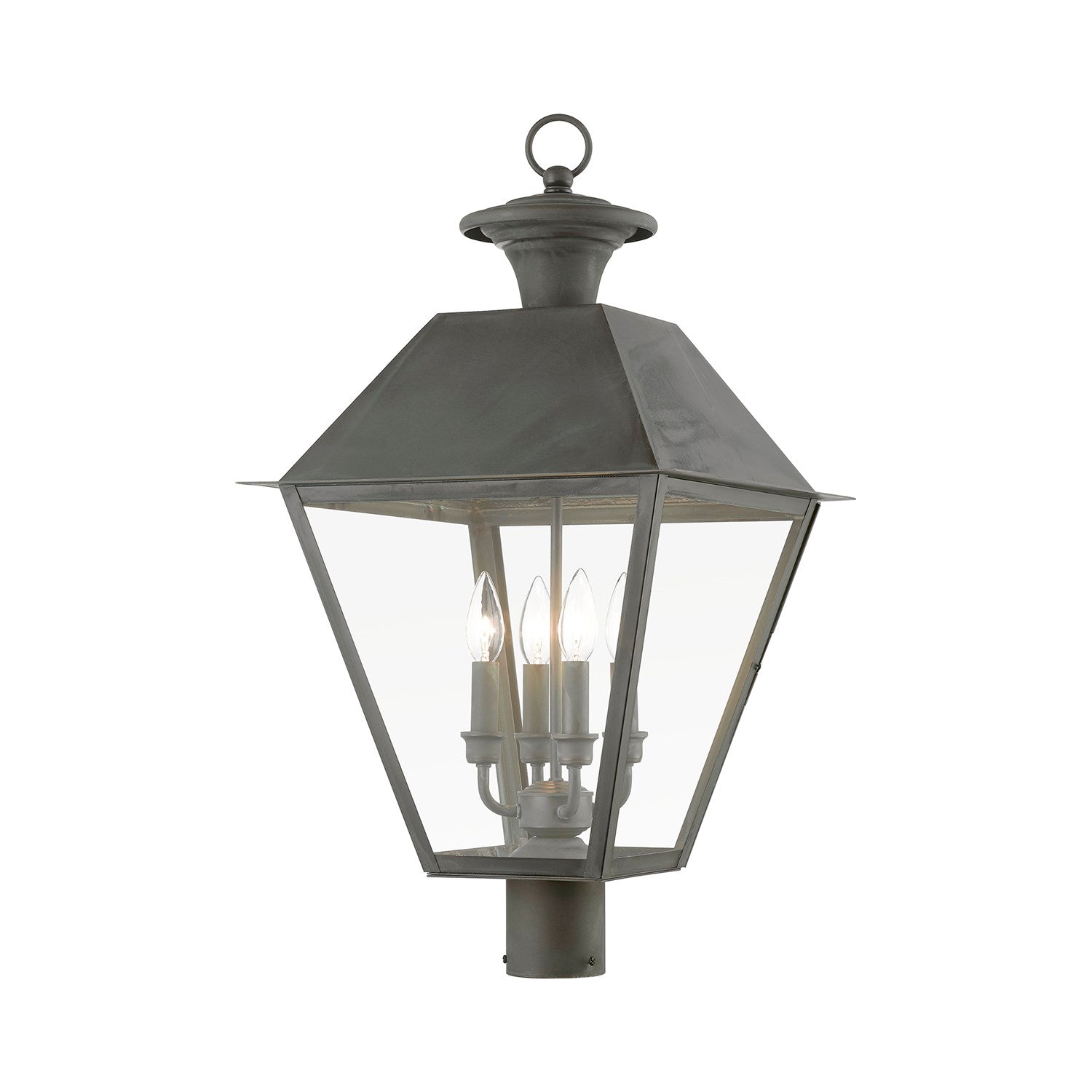 4 Light Charcoal Outdoor Extra Large Post Top Lantern by Livex Lighting