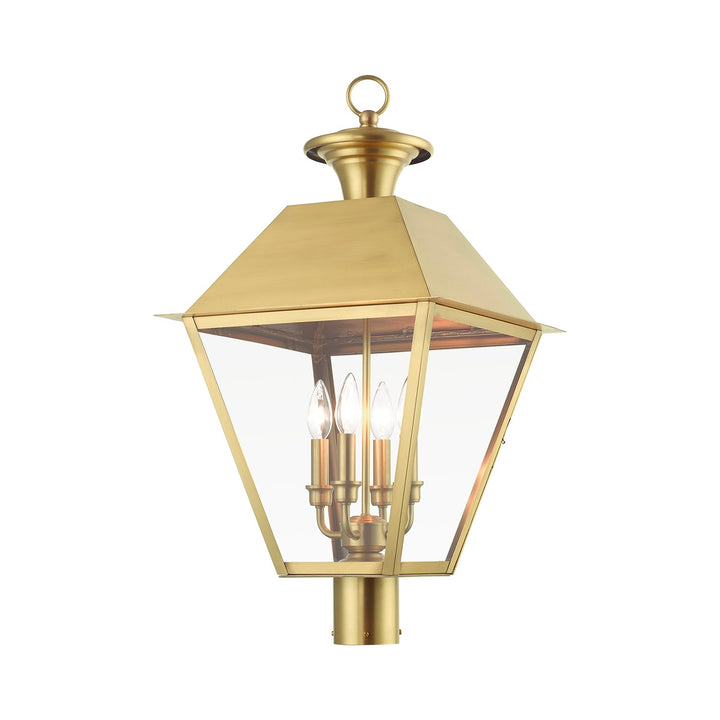 4 Light Natural Brass Outdoor Extra Large Post Top Lantern
