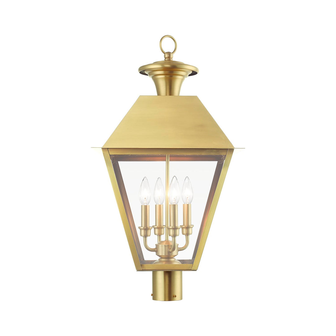 4 Light Natural Brass Outdoor Extra Large Post Top Lantern