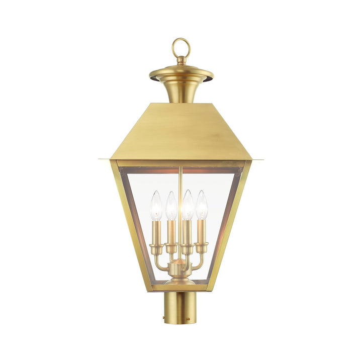 4 Light Natural Brass Outdoor Extra Large Post Top Lantern