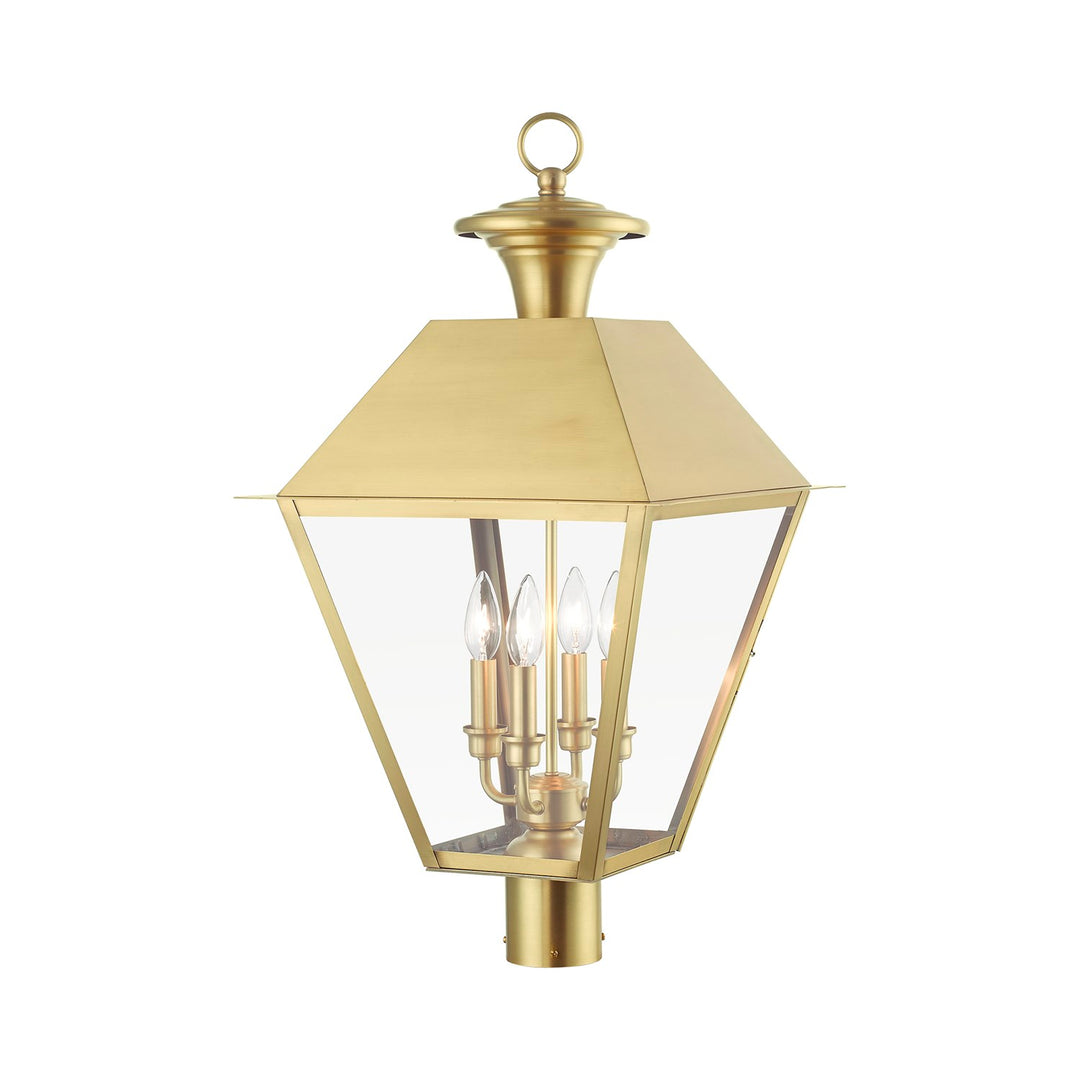 4 Light Natural Brass Outdoor Extra Large Post Top Lantern