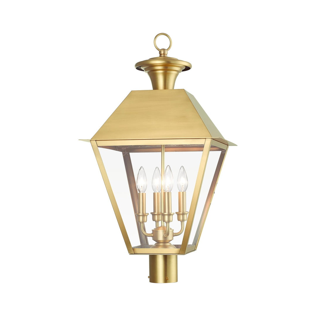 4 Light Natural Brass Outdoor Extra Large Post Top Lantern